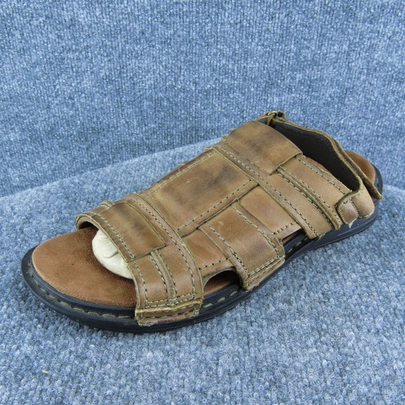 Clarks ‎ Men Gladiator Sandals Brown Leather Hook & Loop Size 10 Medium - Picture 1 of 10